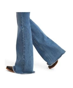 Ariat Women's R.E.A.L. High Rise Annie Flare Jean -Ariat Store 10043143 hem