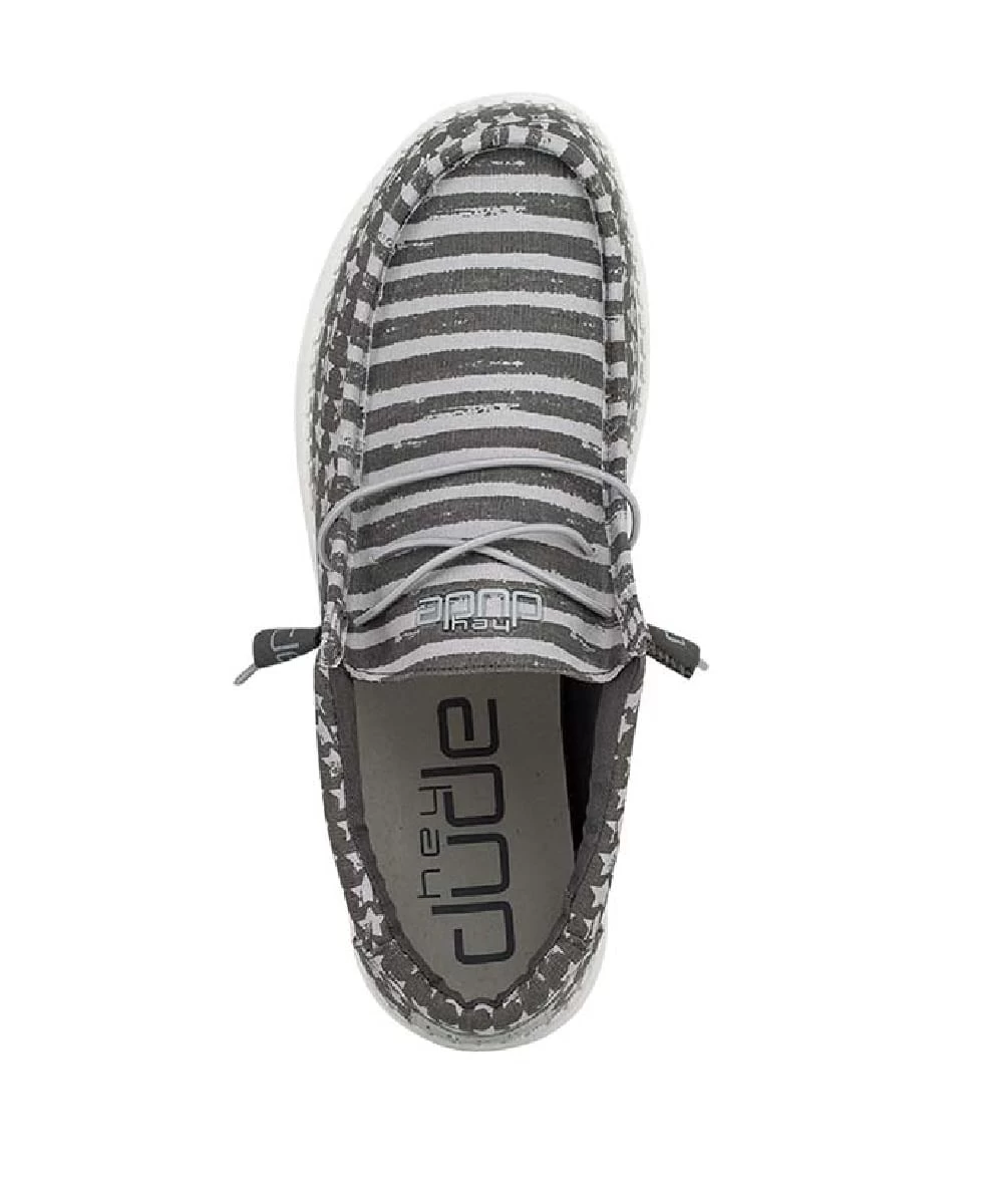 Hey Dude Men's Greyed Patriotic Wally Shoe 2 Hey Dude Men's Greyed Patriotic Wally Shoe - Image 2