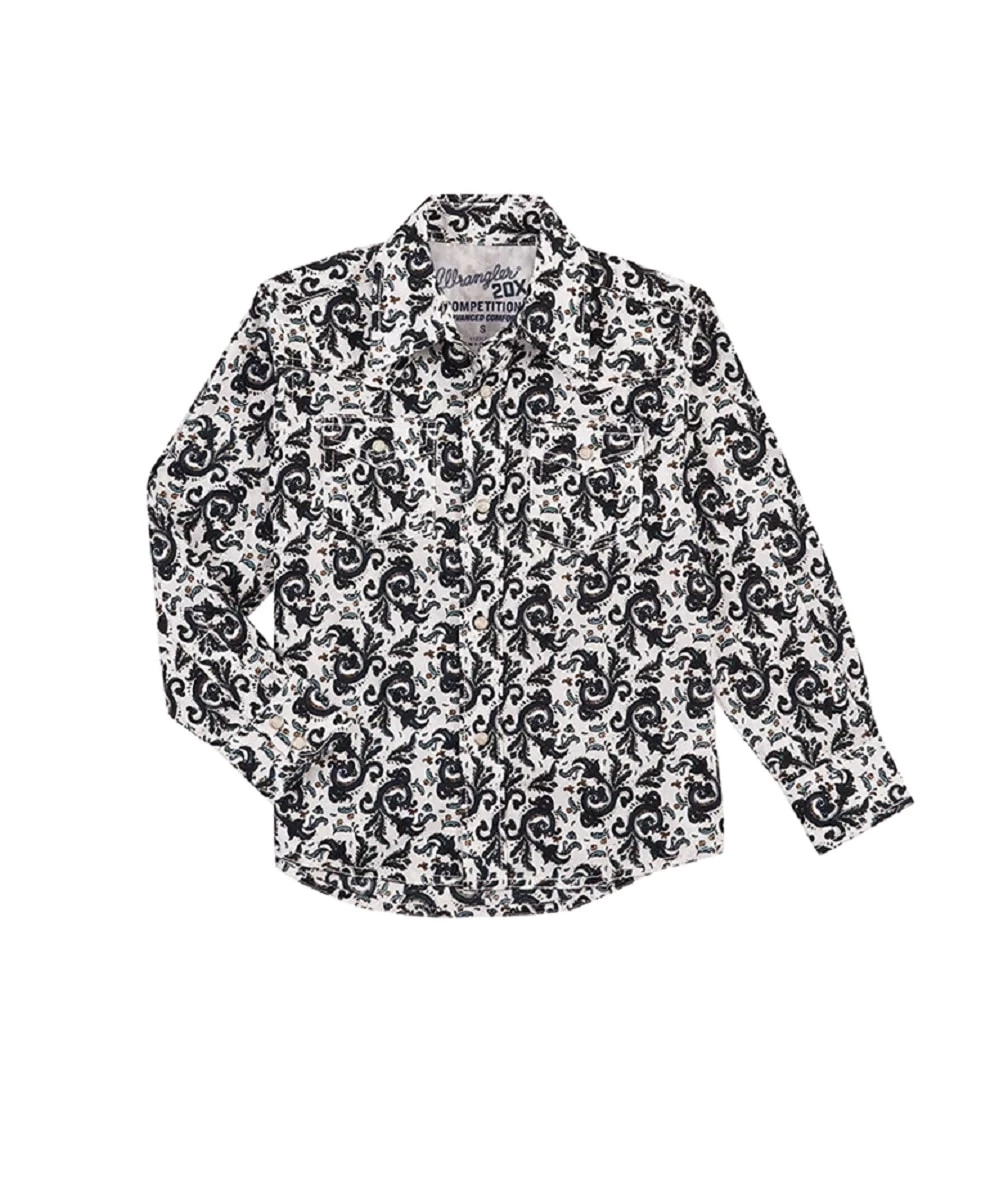 Wrangler Boys' 20X Paisley Western Snap Shirt 1 Wrangler Boys' 20X Paisley Western Snap Shirt