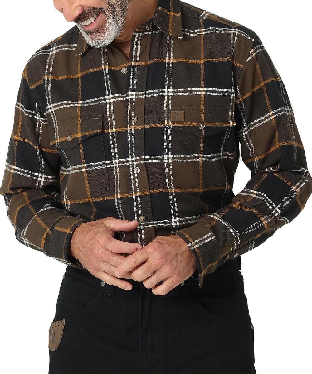 Wrangler Men's Riggs Workwear Flannel Button Down Shirt 1 Wrangler Men's Riggs Workwear Flannel Button Down Shirt