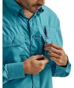 Wrangler Men's Performance Button Down Shirt -Ariat Store 112323773 e