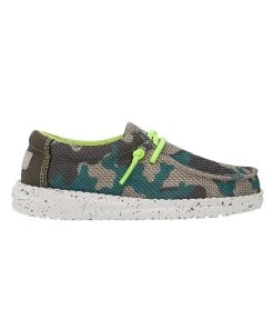 Hey Dude Youth Taupe Camo Wally Sox Shoe