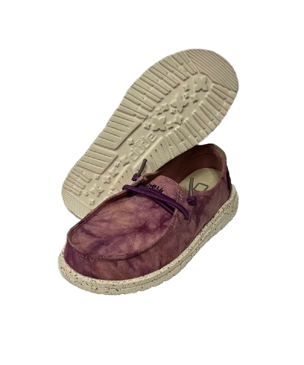 Hey Dude Youth Violet Tie Dye Wendy Shoe 1 Hey Dude Youth Violet Tie Dye Wendy Shoe