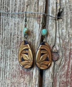 J. Forks Designs Women's Tooled Teardrop Metallic Earrings