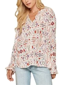 Andree By Unit Women's Plus Size Printed Blouse
