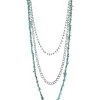 Trenditions Women's Justin Multi-Layer Necklace With Turquoise Nuggets