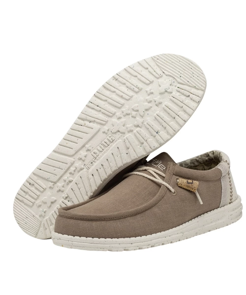 Hey Dude Men's Natural Clay Wally Linen Shoe 1 Hey Dude Men's Natural Clay Wally Linen Shoe