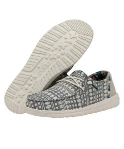 Hey Dude Women's Embroidery Grey Wendy Boho Shoe