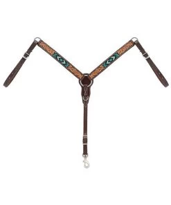 Weaver Leather Turquoise Cross Beaded Breast Collar