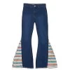 Cowgirl Hardware Serape Trim Bell Bottom Jeans