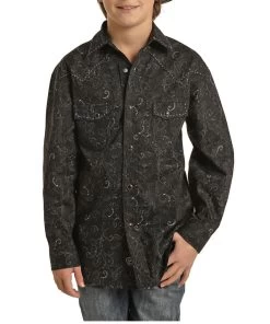 Rock & Roll Cowboy Boys' Paisley Snap Shirt