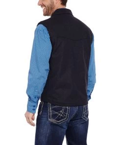 Cripple Creek Men's Melton Concealed Carry Vest -Ariat Store CR38566 black back