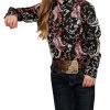 Cruel Girl Girls' Western Paisley Snap Shirt