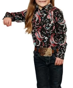 Cruel Girl Girls' Western Paisley Snap Shirt