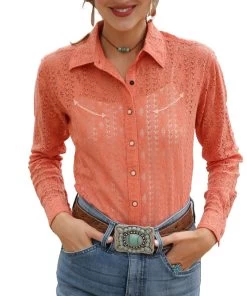 Cruel Girl Women's Western Lace Snap Shirt