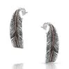Montana Silversmiths Women's Feather Hoop Earrings