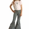 Rock & Roll Cowgirl Girls' Striped Bell Bottom Jean