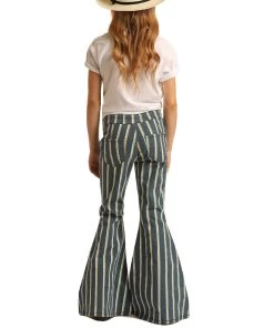 Rock & Roll Cowgirl Girls' Striped Bell Bottom Jean -Ariat Store G5B2726 back