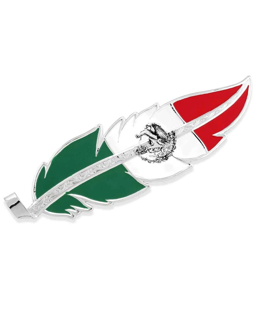 Montana Silversmiths Mexico Flag Hat Feather 1 Montana Silversmiths Mexico Flag Hat Feather