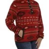 Cinch Women's Polar Fleece Red Aztec Pullover