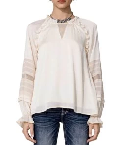Miss Me Women's Satin Effect Blouse