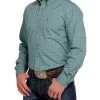 Cinch Men's Blue Geo Button Down Shirt