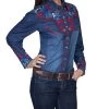 Scully Women's Embroidered Snap Shirt