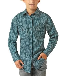 Panhandle Boys' Horseshoe Snap Shirt