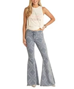 Rock & Roll Cowgirl Women's Bandana Bell Bottom Jean