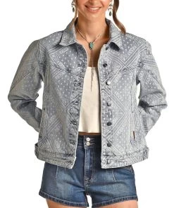 Rock & Roll Cowgirl Women's Bandana Denim Jacket