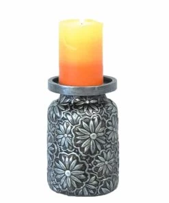 HiEnd Accents Flower Pillar Candle Holder