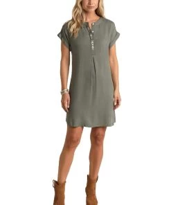 Panhandle Women's Olive Popover Dress