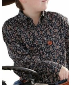 Cinch Boys' Paisley Button Down Shirt