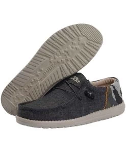 Hey Dude Men's Camo Dark Grey Wally Funk Shoe