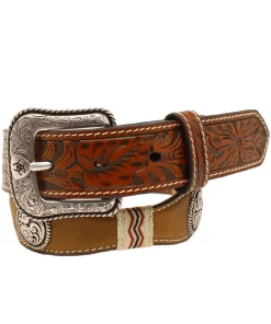 Ariat Boys' Scalloped Embossed Tabs Belt