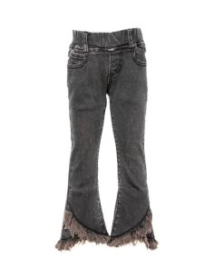 Ml Fashions Girls' Black Shaggy Criss Cross Jean