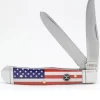 Hooey Large Red White And Blue Flag Trapper Pocket Knife