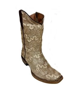 Tanner Mark Girls' Bailey Shimmer Beige Boot