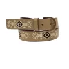 M&F Western Women's Nocona Diamond Embroidered Light Brown Belt