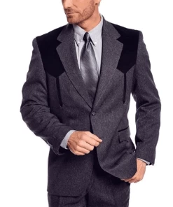 Circle S Men's Charcoal Gray Western Sport Coat