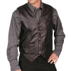 Scully Men's Lambskin Black Leather Vest