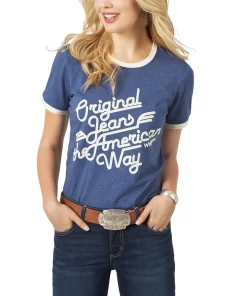 Wrangler Women's Blue Retro Graphic Tee