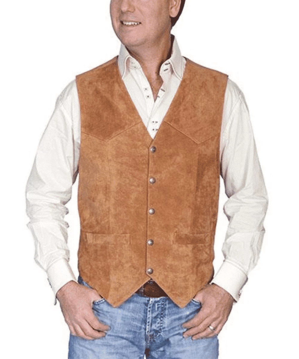 Scully Men's Leather Suede Rust Maple Vest 1 Scully Men's Leather Suede Rust Maple Vest