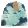 Ccbeanie Tie Dye Beanie With Rubber Patch Seagreen