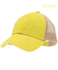 Ccbeanie Girls' Distressed Criss Cross Cap -Ariat Store products kidsbt780 lemon