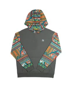 Hooey Youth Roughy Summit Grey Aztec Hoodie