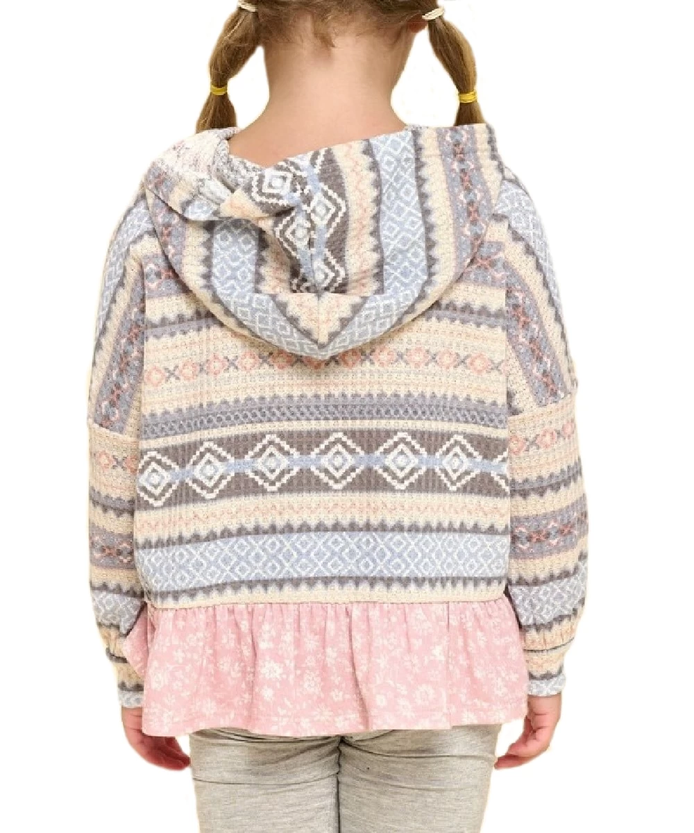 Oddi Girls' Aztec Print Hoodie 2 Oddi Girls' Aztec Print Hoodie - Image 2
